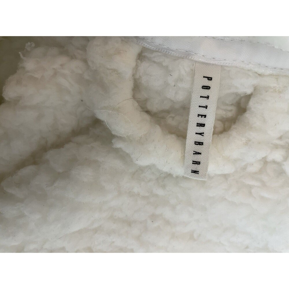 Pottery Barn Woman's Ivory Soft Textured  Sherpa Robe Size Medium - Picture 6 of 7